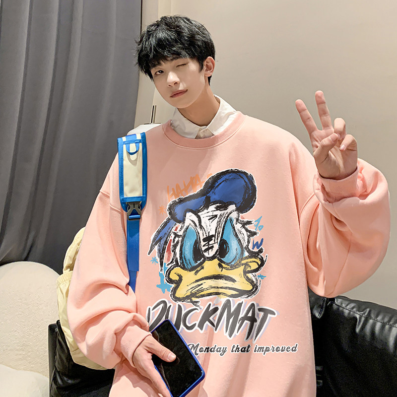 2025秋装新款宽松大码休闲oversize情侣套头长袖卫衣男WY2338-P43,男装卫衣,电商B295