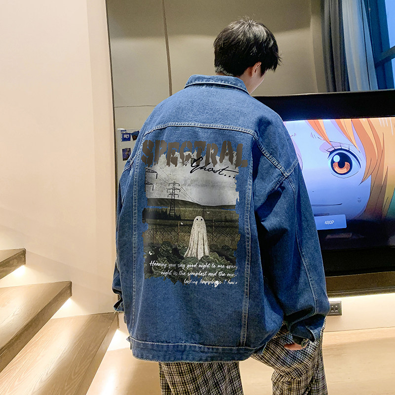 牛仔衣外套男2025秋季港风高街宽松夹克韩版帅气上衣潮NZ2333-P88,男装工装外套,电商B295