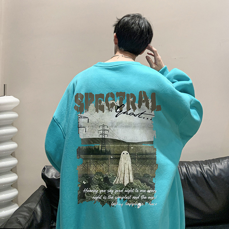 抖音供货！港风潮宽松大码涂鸦印花卫衣男潮流休闲外套WY2333-P43,女装短外套,电商B295