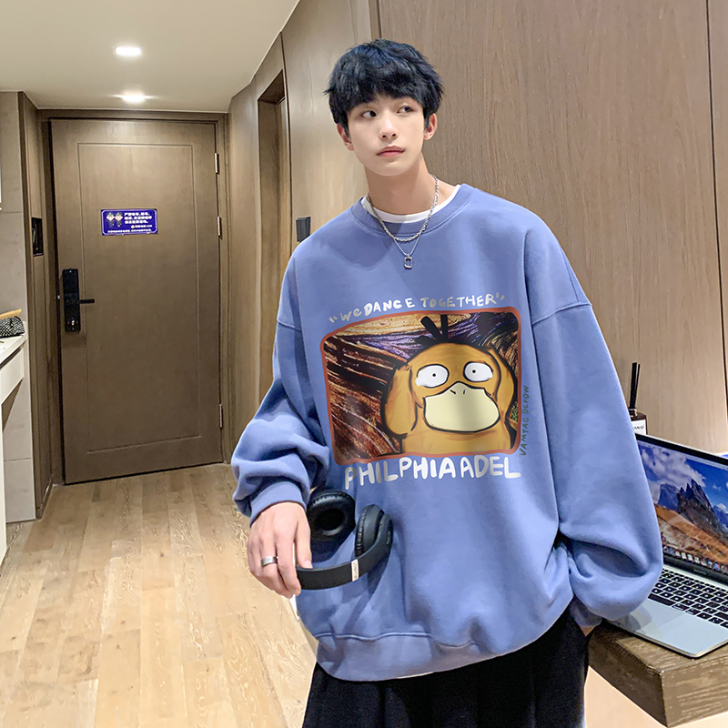 秋季圆领套头卫衣男情侣潮牌ins港风宽松大码休闲外套WY2261-P43，女装短外套，电商B295