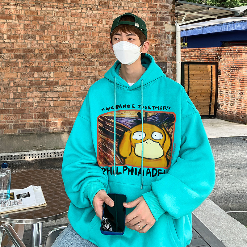 数据款！港风潮流连帽卫衣男休闲百搭学生套头帽衫外套LM6103-P48图片