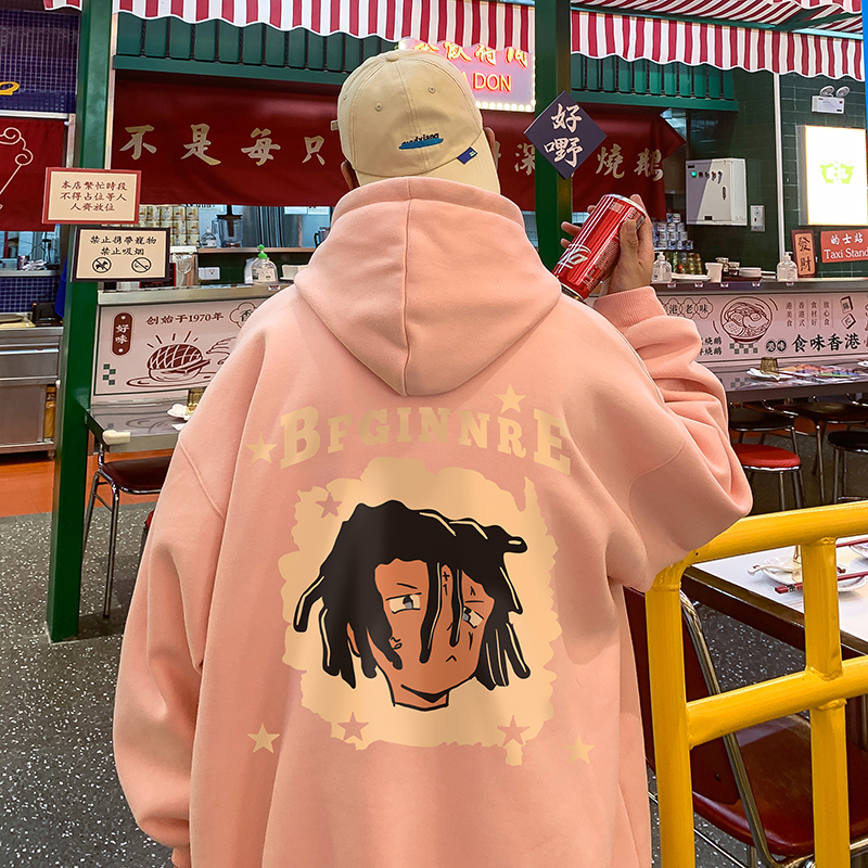 宽松大码港风潮流ins美式高街印花套头百搭青少年卫衣LM4803-P48，男装卫衣，电商B295