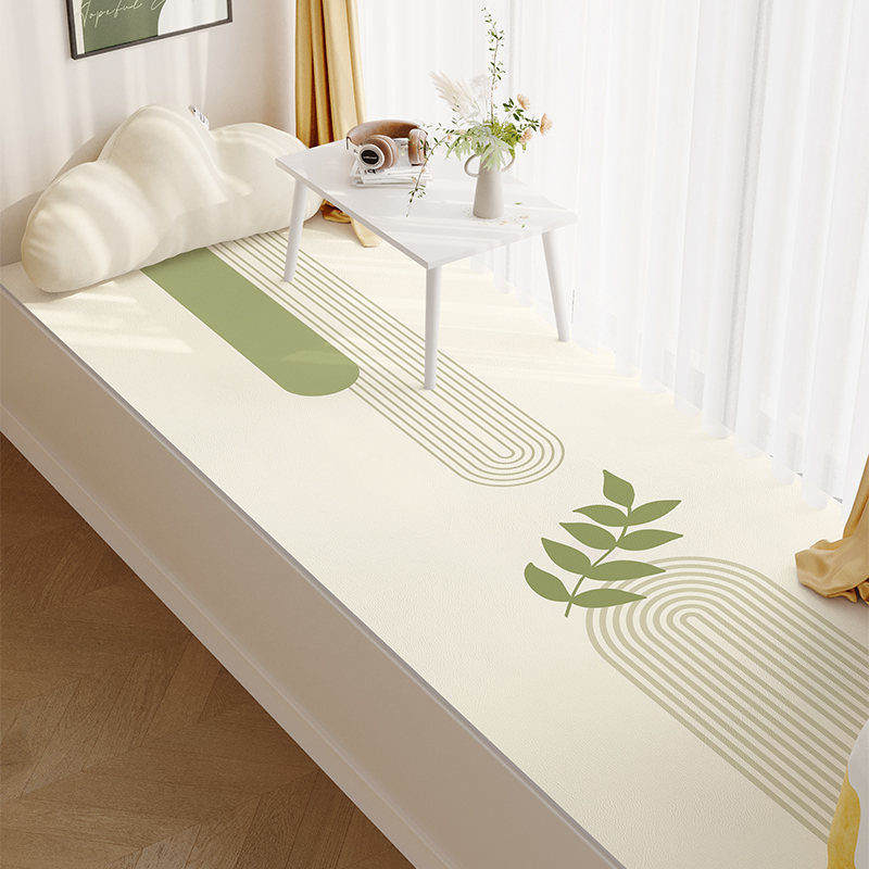 小清新新款皮革飘窗垫窗台垫子防水pvc免洗阳台可任意裁剪坐垫子