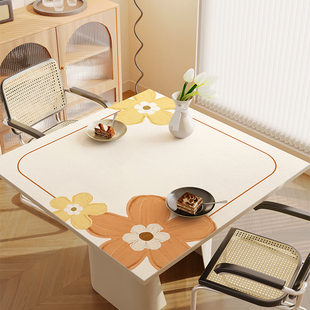 花卉正方形桌布皮革防水防油防烫四方桌子餐桌垫小饭桌八仙桌垫子