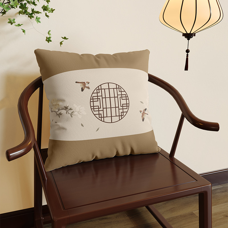 新中式抱枕靠垫中国风沙发抱枕客厅床头靠枕靠背垫不含芯抱枕套