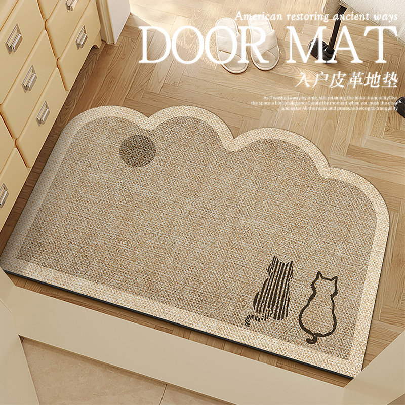 侘寂风入户门地垫高级感进门耐脏防滑玄关脚垫免洗可擦异形地毯