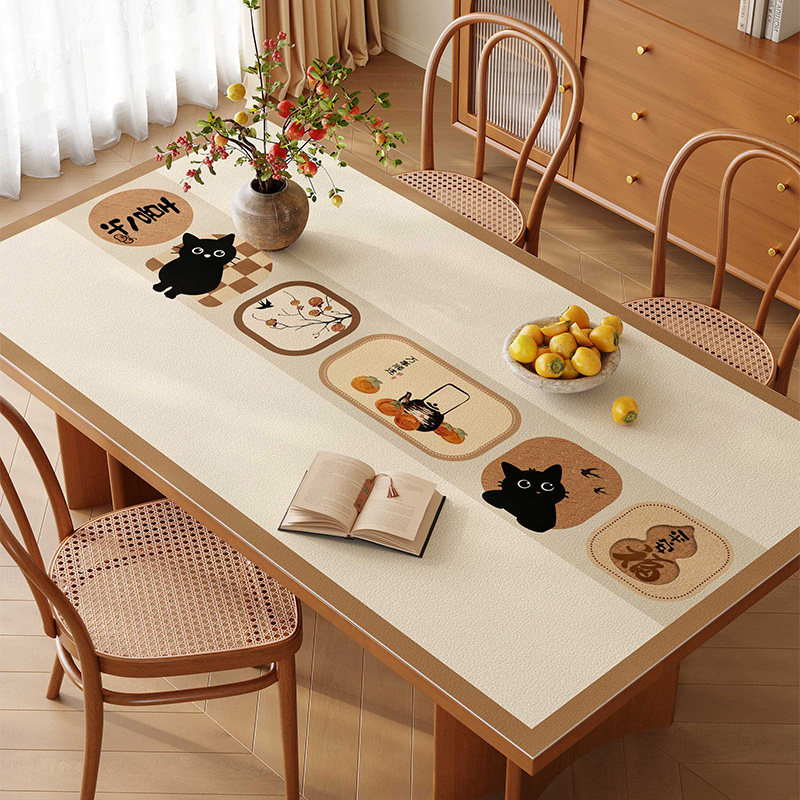 中古风餐桌垫桌布免洗防油防水防烫高级感隔热桌面保护垫茶几桌垫,居家布艺,桌布,淘宝优惠券,粉丝福利购,淘宝优惠卷