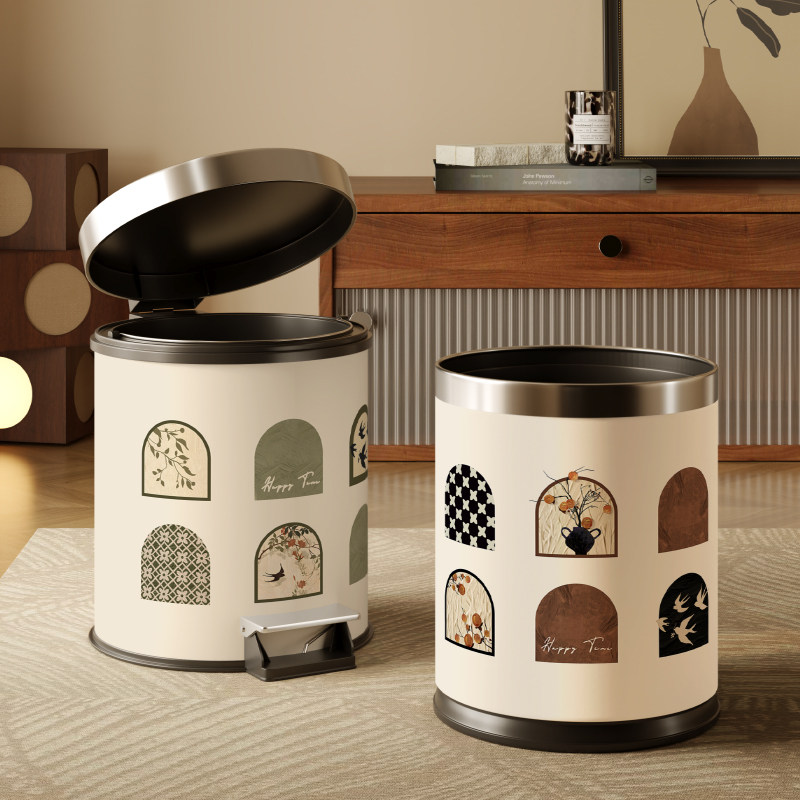 中古垃圾桶家用2025新款高颜值客厅卧室厨房卫生间通用大容量加厚,家庭/个人清洁工具,垃圾桶,淘宝优惠券,粉丝福利购,淘宝优惠卷