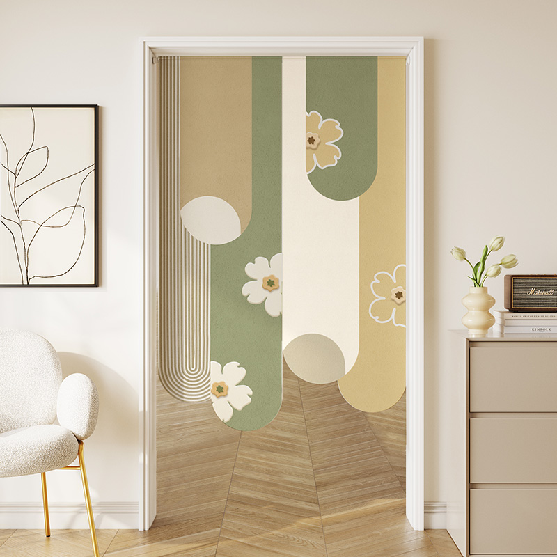 小清新门帘2025新款卧室房间厨房家用高档隔断帘磁吸强力异形帘子