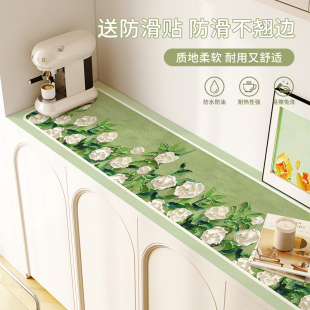 柜茶几垫玄关柜垫 奶油油画风皮革电视柜桌垫桌布台布防水餐边柜鞋