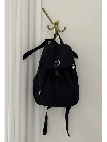 Черный рюкзак, нейлоновый мешочек, ноутбук, черная сумка, Южная Корея