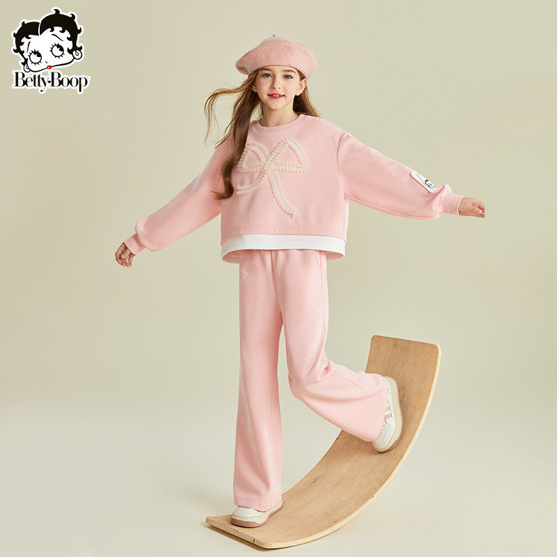 贝蒂女童春款蝴蝶结卫衣卫裤两件套2026年春季女大童儿童套装,童装/婴儿装/亲子装,套装,淘宝优惠券,粉丝福利购,淘宝优惠卷