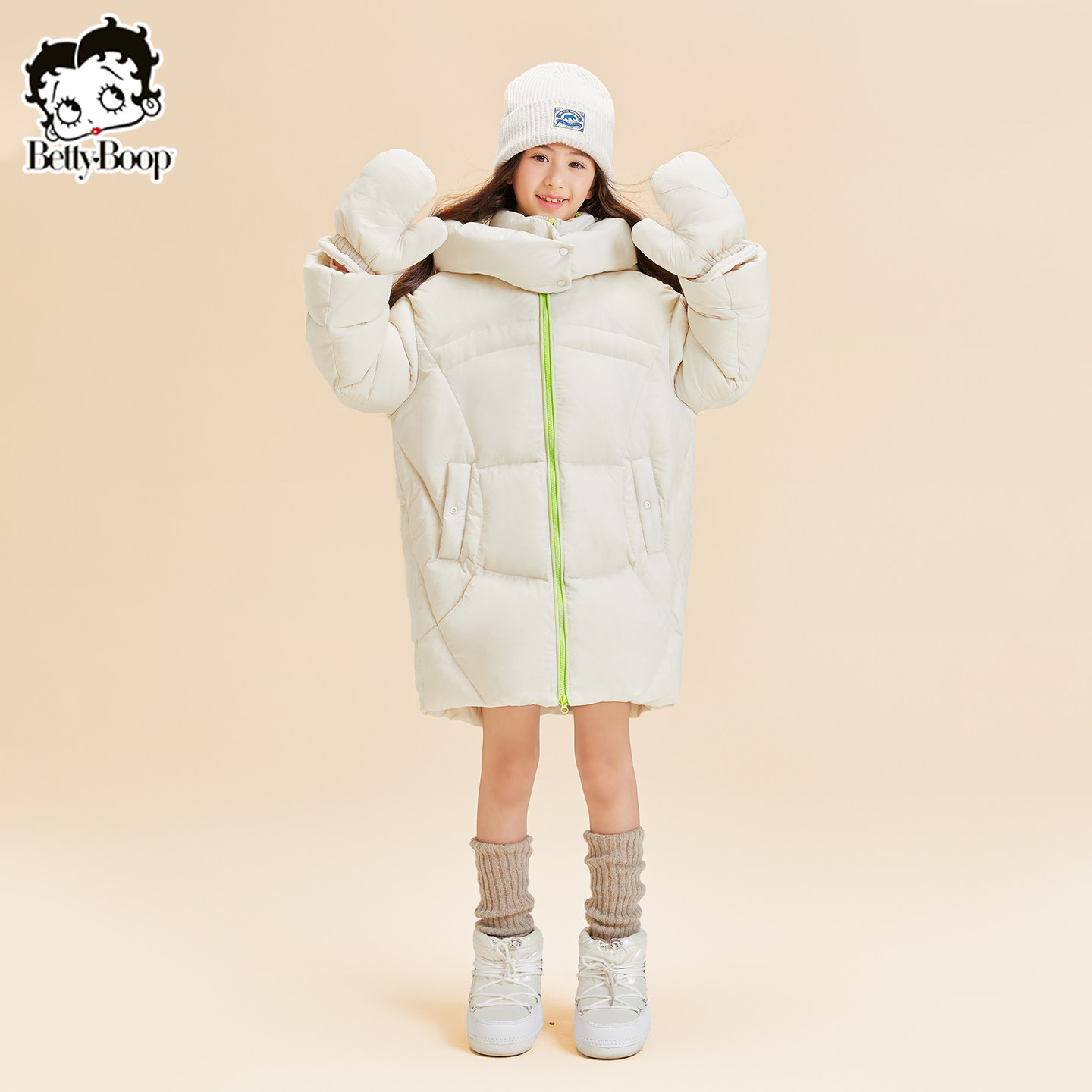 贝蒂冬季三防女童白鸭绒羽绒服外套2026新品女大童儿童宽松上衣