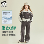 卫衣裤 贝蒂女童春款 针织翻领运动套装 子2026年儿童大童休闲两件套