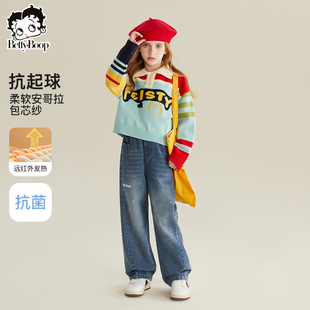 贝蒂女童冬季儿童洋气加厚POLO毛衣2026年秋冬大童韩版洋气针织衫
