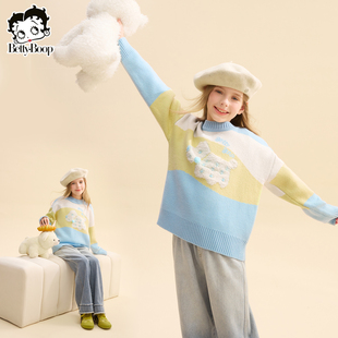 贝蒂童装女童秋冬韩系套头毛衣2026年新品秋季儿童大童休闲上衣