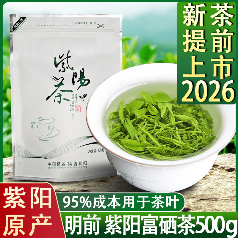 陕青紫阳富硒茶叶2026新茶陕西安康茶叶浓香型陕南炒青浓香型绿茶