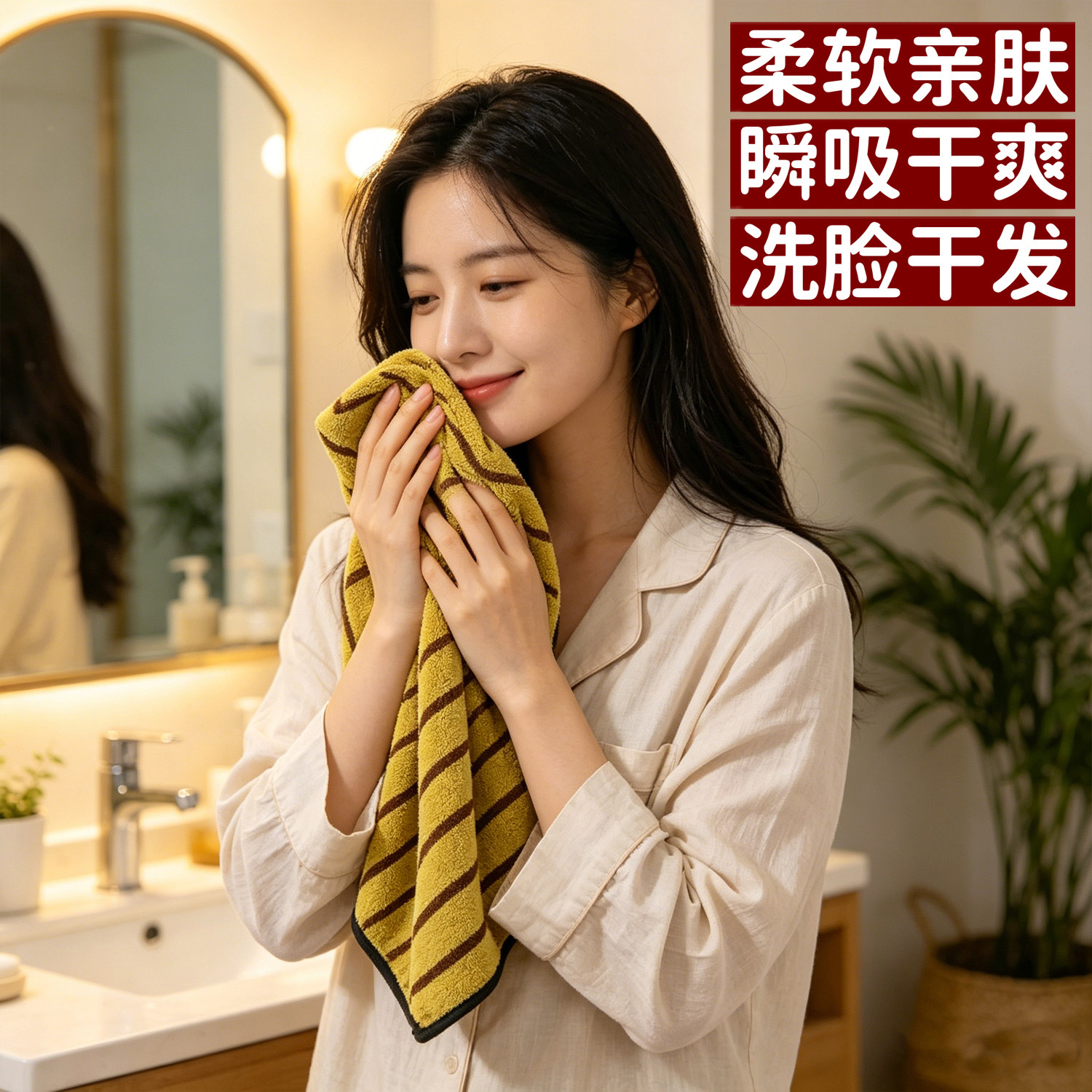 柔软舒适洗脸毛巾女男士家用洗澡面巾比纯棉全棉吸水不掉毛干发巾