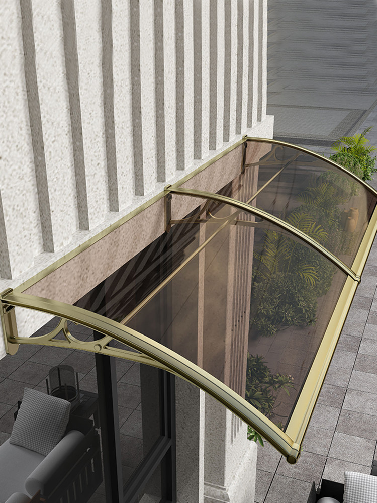 铝合金雨棚户外阳台窗户门头遮阳无声挡雨板家用屋檐雨搭遮雨棚