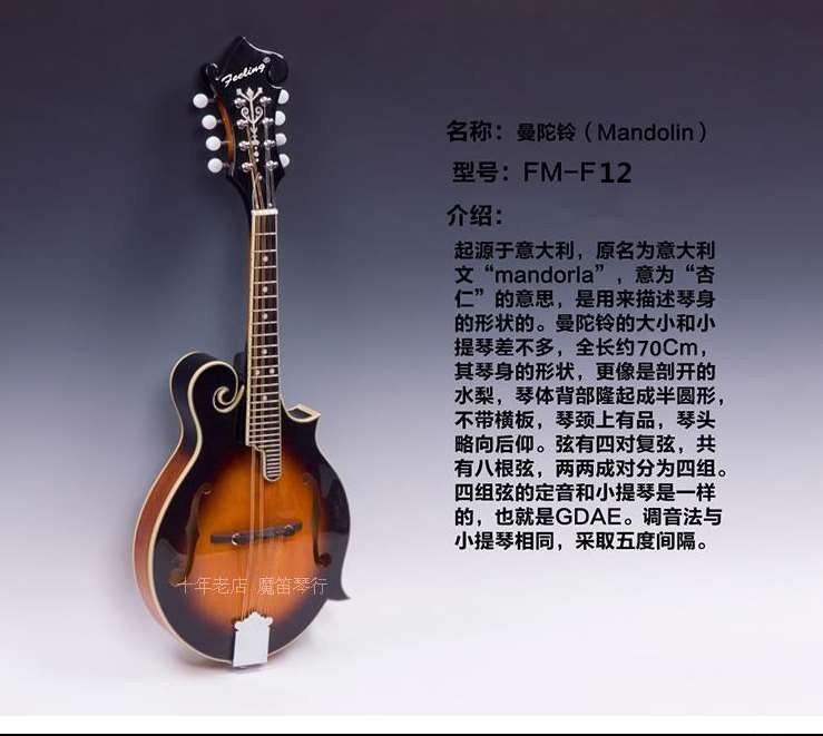 高档【十年老店】mandolinf12系列 曼陀铃陀林琴 手工琴西洋乐器