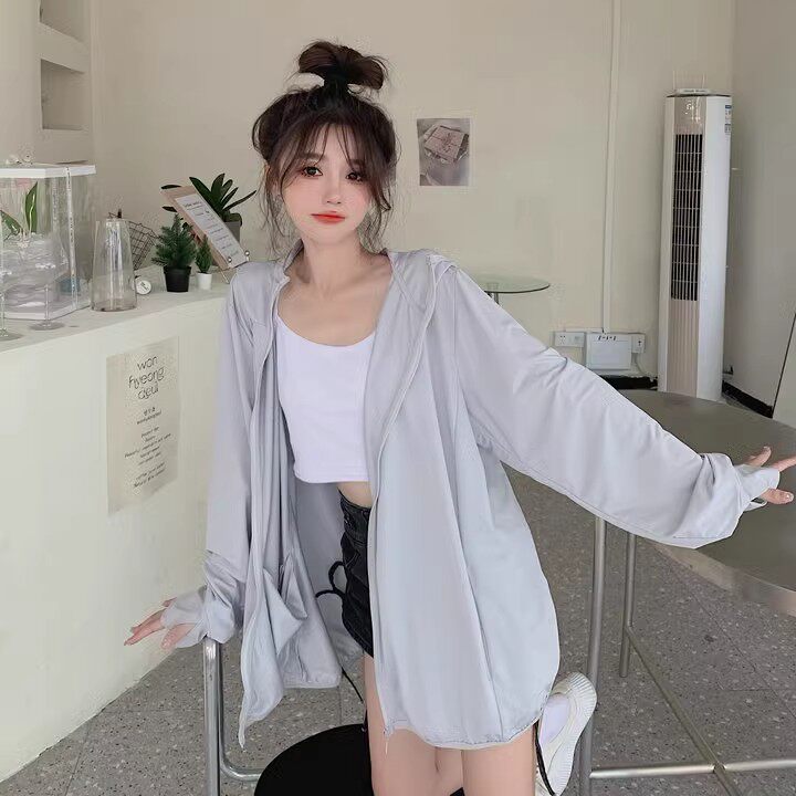 UPF50+女款连帽中长透气防晒衣