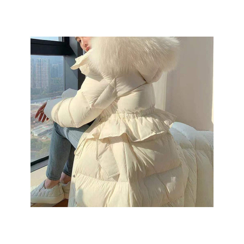 2025冬季新款冬季羽绒服女白连衣裙