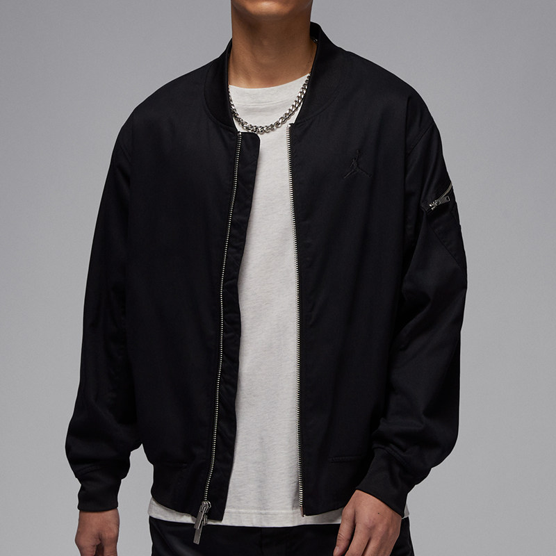 Nike男款Jordan秋季立领运动棒球服休闲透气夹克外套HF9368-010