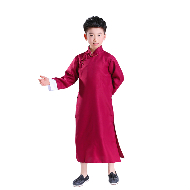 元旦说书人儿童相声演出服大褂长袍马褂男女童长衫幼儿园舞蹈服装