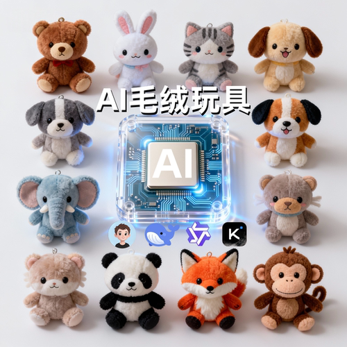 Deepseek豆包智能聊天ai机器人对话毛绒玩具挂包语音陪伴搭子礼物