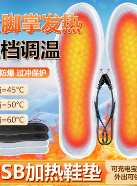 UB加发热鞋垫充电宝白色短绒充电行走冬天季保暖男女款自发热