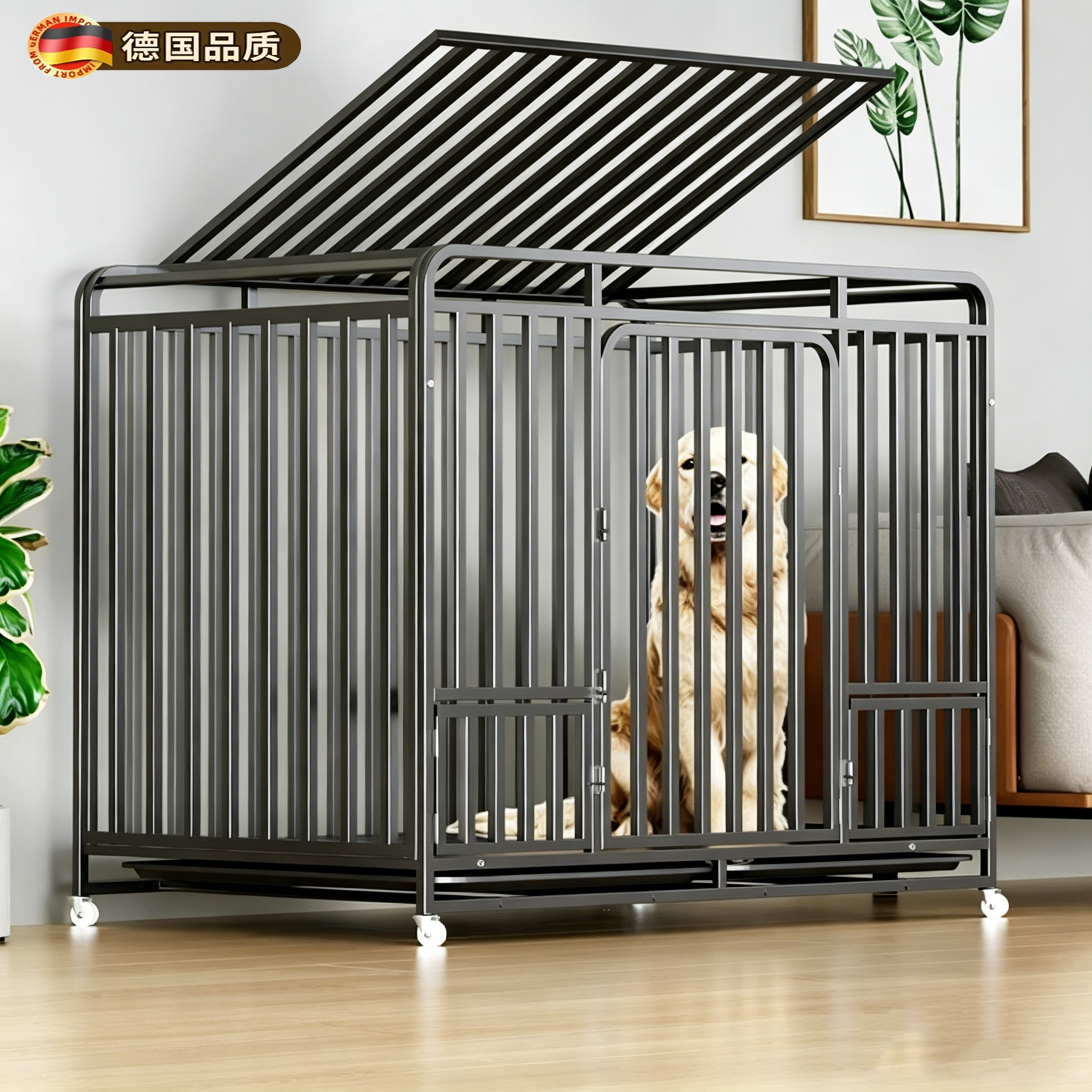德国狗笼子大型犬金毛室内中型犬拉布拉多小型犬宠物狗窝专用别墅