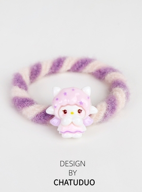 甜美paino小羊少女心秋冬毛绒橡皮筋发绳可爱变装可爱女孩扎头绳