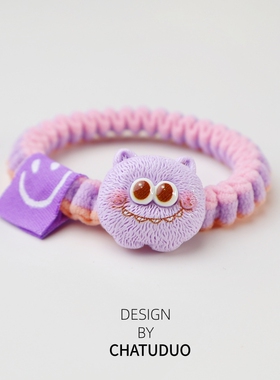 原创搞怪发绳小怪兽情侣小皮筋送给男朋友皮套可爱发圈高弹力发绳