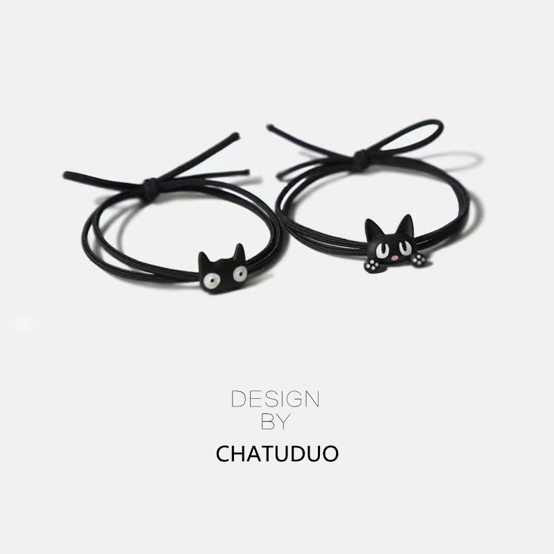 日韩可爱小黑猫头绳学生少女扎马尾橡皮筋高弹力送男友两用可调节,饰品/流行首饰/时尚饰品新,发饰,淘宝优惠券,粉丝福利购,淘宝优惠卷