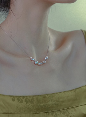 夏日泡泡糖巴洛克珍珠项链