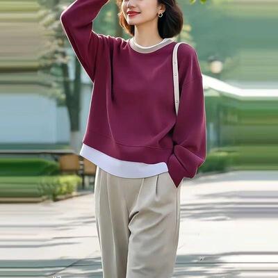 设计感假两件衣女2025秋冬新款