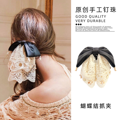 FLONAKED设计师海滨织带装饰蝴蝶结发夹小众设计