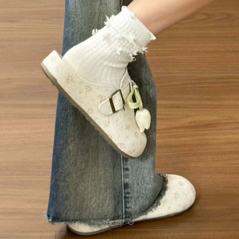 原创小碎花郁金香可爱勃肯鞋女ins时尚配裙子懒人鞋一脚蹬半拖鞋,女鞋,时尚休闲鞋,淘宝优惠券,粉丝福利购,淘宝优惠卷