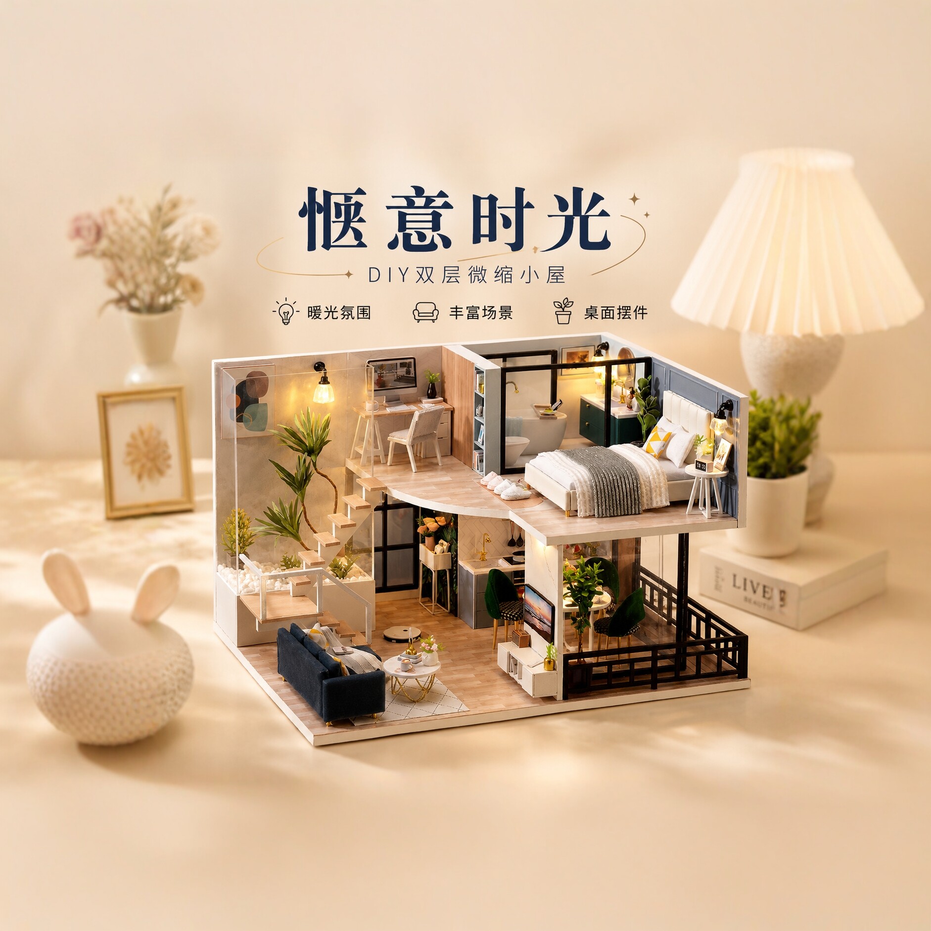 3D拼装DIY小屋模型创意礼物