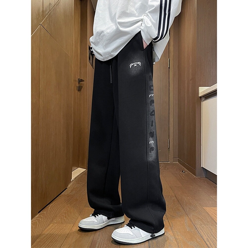 春秋季青少年裤子男孩潮牌初中学生直筒宽松大童帅气高级感运动裤