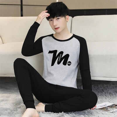 全棉秋衣秋裤套装男款青少年大童冬季初中高中生纯棉薄款保暖内衣