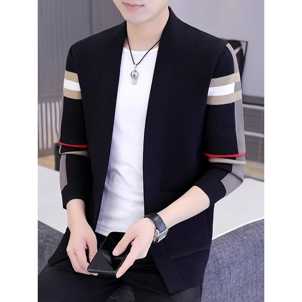 针织开衫男士毛衣薄款外套韩版潮流商务秋冬线衣服春秋季2026新款