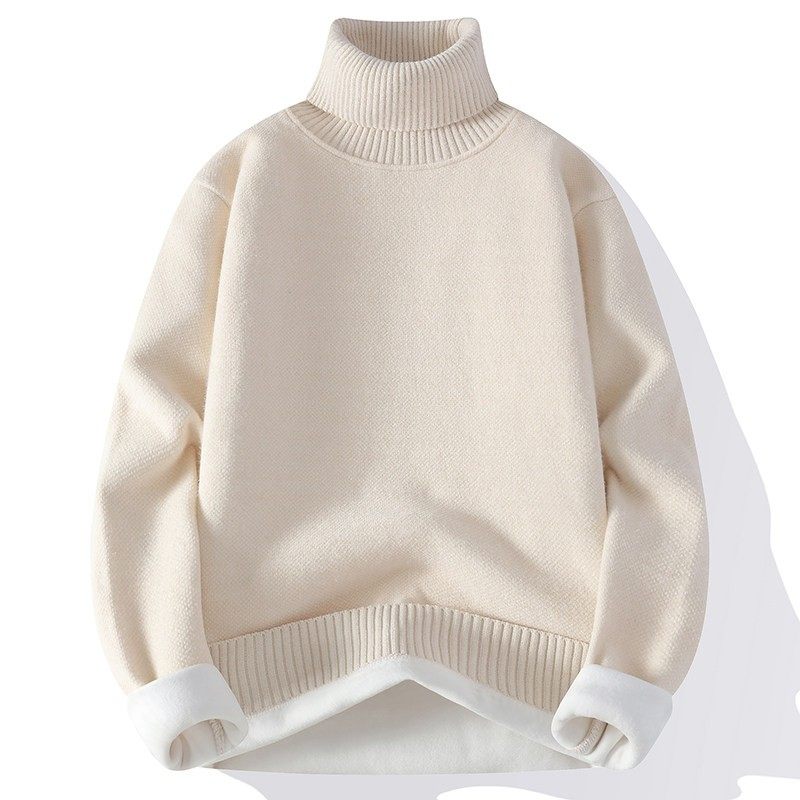 一体加绒纯色高领毛衣男士冬季加厚保暖青少年内搭针织打底衫上衣,运动服/休闲服装,跑步套装,淘宝优惠券,粉丝福利购,淘宝优惠卷