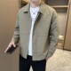 春秋薄款 行政夹克男春季 工装 高端翻领外套潮流修身 上衣服 2026新款