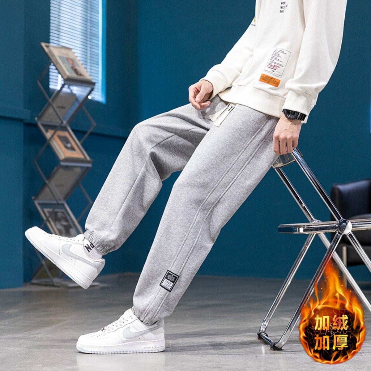 秋冬季青少年长裤子加绒男孩初中高中学生休闲运动裤大童2025卫裤,运动服/休闲服装,跑步套装,淘宝优惠券,粉丝福利购,淘宝优惠卷