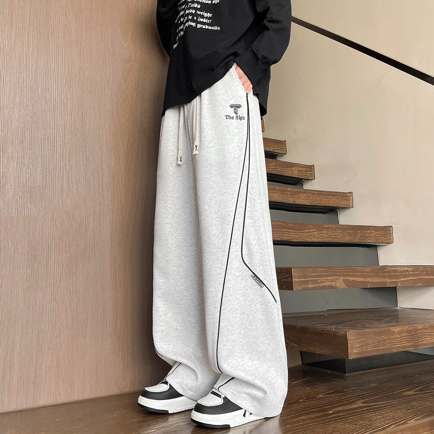 春秋季休闲裤子男孩初中高中学生潮流帅气青少年大童直筒运动长裤