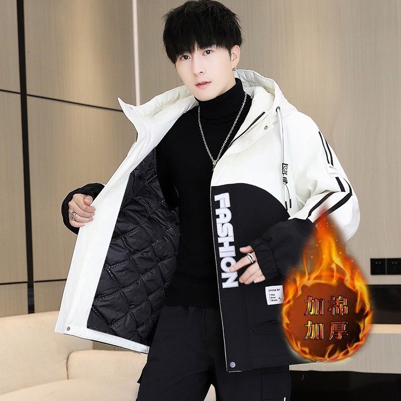 高中学生秋冬季保暖棉衣男初中生潮流加棉加厚外套青少年港风棉服