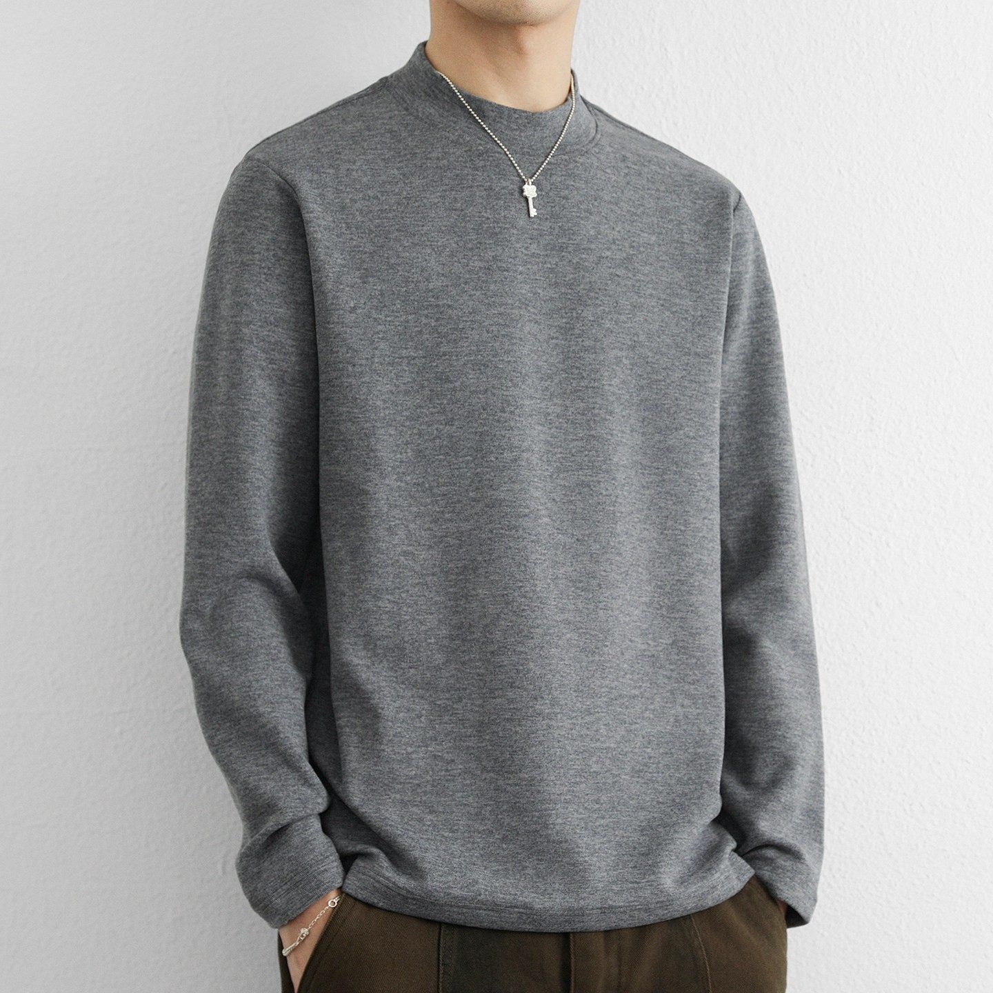 秋冬季德绒半高领男长袖t恤纯色内搭保暖内衣打底衫磨毛卫衣中领,运动服/休闲服装,跑步套装,淘宝优惠券,粉丝福利购,淘宝优惠卷