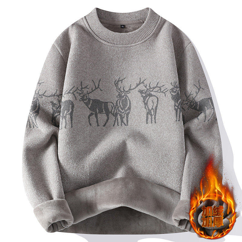 一体绒雪尼尔男士毛衣秋冬季针织衫宽松冬天保暖卫衣加绒加厚上衣,运动服/休闲服装,跑步套装,淘宝优惠券,粉丝福利购,淘宝优惠卷