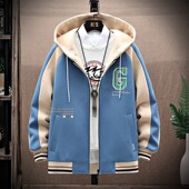 春秋青少年夹克外套潮流百搭男大童岁男孩春装 初中学生连帽棒球服